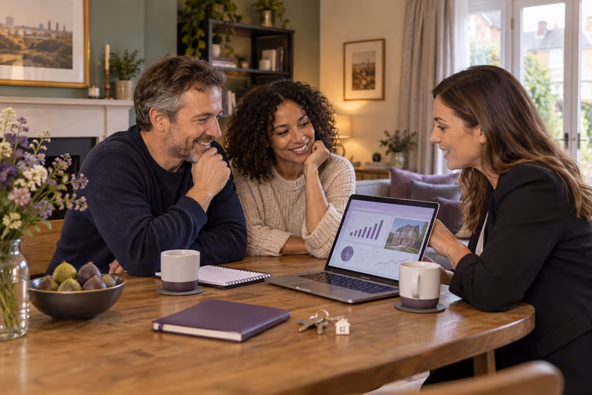 Property partners reviewing their portfolio together